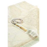 Gebedssieraden met gouden tassel bij Luxe Ottomaanse Chenille Gebedskleed